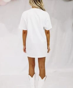 Hazel & Olive A Rowdy Howdy Tshirt Dress Or Tee - White NEW ARRIVALS