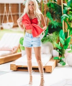 Hazel & Olive NEW ARRIVALS Adore Me Red Crop Top - Red