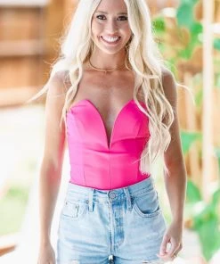 Hazel & Olive All Nighter Bodysuit - Fuchsia Pink