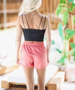 Hazel & Olive At Leisure Terry Cloth Shorts - Red