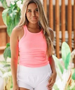 Hazel & Olive Back On Track Tank Top - Neon Pink