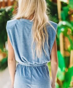 Hazel & Olive Bask In Blue Crop Top - Blue