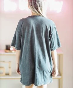 Hazel & Olive NEW ARRIVALS Beach Club Tshirt Dress Or Tee - Washed Grey