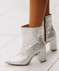 Hazel & Olive Best Of Both Worlds Booties - Silver