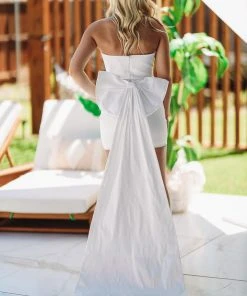 Hazel & Olive NEW ARRIVALS Bow-tiful Bride Dress - White