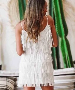 Hazel & Olive Broadway Girls Fringe Dress - White NEW ARRIVALS
