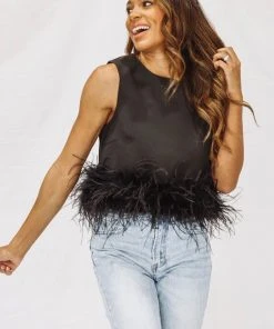 Hazel & Olive Brooke In Brooklyn Top - Black Feathers