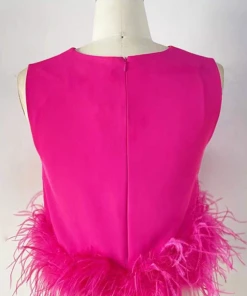 Hazel & Olive NEW ARRIVALS Brooke In Brooklyn Top - Pink Feathers