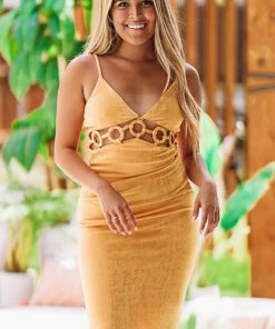 Hazel & Olive NEW ARRIVALS Cozumel Midi Dress - Mango