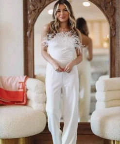 Hazel & Olive NEW ARRIVALS Darling Diva Jumpsuit - White