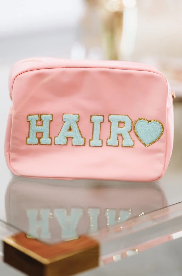 HAZEL & OLIVE Large Hair Travel Pouch - Pink NEW ARRIVALS HAZEL & OLIVE Large Hair Travel Pouch - Pink NEW ARRIVALS