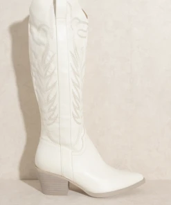 Hazel & Olive Hello Dolly Cowboy Boots - White NEW ARRIVALS