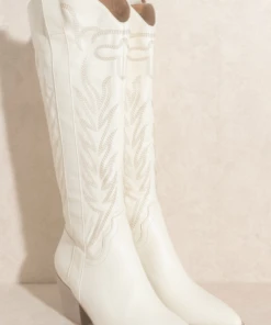 Hazel & Olive Hello Dolly Cowboy Boots - White NEW ARRIVALS