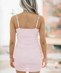 Hazel & Olive It Girl Beaded Dress - Pink