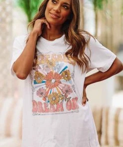 Hazel & Olive Keep Calm Graphic Tee - White NEW ARRIVALS