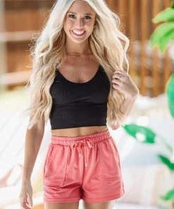 Hazel & Olive Kickin' It Black Crop Top - Black NEW ARRIVALS