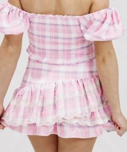 Hazel & Olive Living Doll Skirt - Pink Plaid