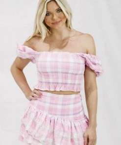 Hazel & Olive Living Doll Skirt - Pink Plaid
