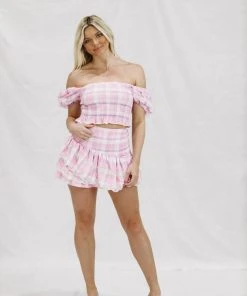 Hazel & Olive NEW ARRIVALS Living Doll Top - Pink Plaid