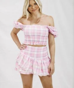 Hazel & Olive NEW ARRIVALS Living Doll Top - Pink Plaid
