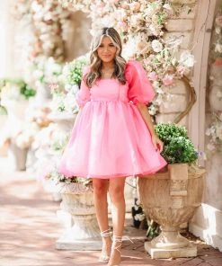 Hazel & Olive NEW ARRIVALS Lotta Love Dress - Hot Pink