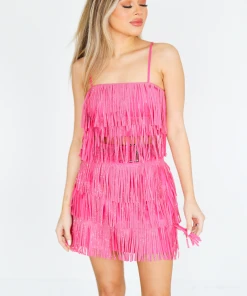 Hazel & Olive Made In Memphis Fringe Top - Hot Pink NEW ARRIVALS
