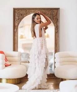 Hazel & Olive NEW ARRIVALS Midnight Dreams Dress - Tan/Nude