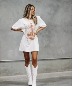 Hazel & Olive Nashville Music City Tshirt Dress Or Tee - Cream NEW ARRIVALS