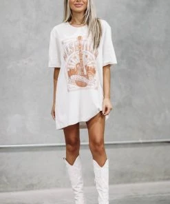 Hazel & Olive Nashville Music City Tshirt Dress Or Tee - Cream NEW ARRIVALS