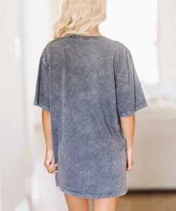 Hazel & Olive Nashville Tour Tshirt Dress Or Tee - Stone Gray
