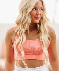 Hazel & Olive NEW ARRIVALS Neon Nat Crop Top - Coral