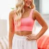 Hazel & Olive Neon Nat Crop Top - Pink