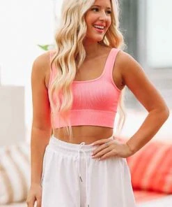 Hazel & Olive Neon Nat Crop Top - Pink