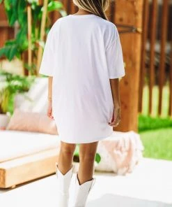 Hazel & Olive Neon Rodeo Graphic Tshirt Dress Or Tee - White