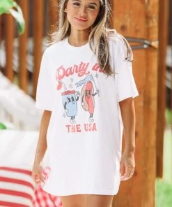 Hazel & Olive Party In The USA Graphic Tshirt Dress Or Tee