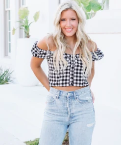 Hazel & Olive Picnic Babe Top - Black And White (FINAL SALE) NEW ARRIVALS