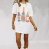 Hazel & Olive Pop Fizz Clink Graphic Tshirt Dress Or Tee - White NEW ARRIVALS