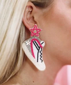 Hazel & Olive Prep In Your Step Earrings - Fuchsia