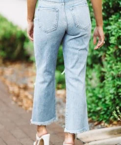 Hazel & Olive Raw Edge Boyfriend Jeans - Light Wash NEW ARRIVALS