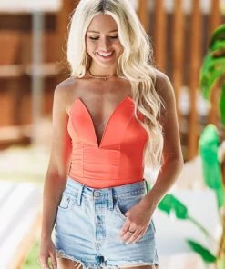 Hazel & Olive Real Deal Bodysuit - Orange NEW ARRIVALS