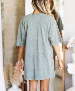 Hazel & Olive Saddle Up Graphic Tshirt Dress Or Tee - Smokey Gray