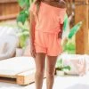 Hazel & Olive See Ya There Romper - Neon Orange NEW ARRIVALS