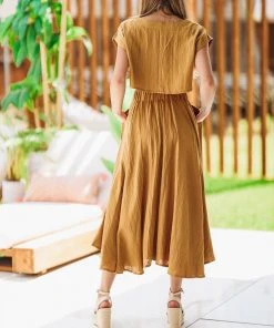 HAZEL & OLIVE NEW ARRIVALS Set In Sandstone Crop Top - Mustard Yellow 7 HAZEL & OLIVE NEW ARRIVALS Set In Sandstone Crop Top - Mustard Yellow