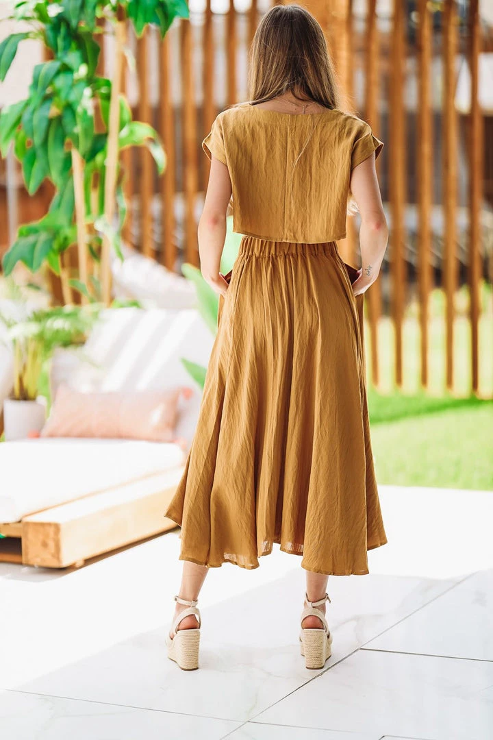 HAZEL & OLIVE NEW ARRIVALS Set In Sandstone Crop Top - Mustard Yellow 5 HAZEL & OLIVE NEW ARRIVALS Set In Sandstone Crop Top - Mustard Yellow