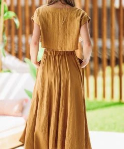 HAZEL & OLIVE Set In Sandstone Skirt - Mustard Yellow