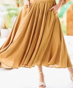HAZEL & OLIVE Set In Sandstone Skirt - Mustard Yellow