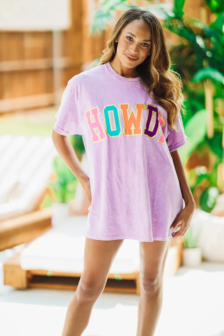 Hazel & Olive Shiny Howdy Tee - Lavender NEW ARRIVALS 4 Hazel & Olive Shiny Howdy Tee - Lavender NEW ARRIVALS