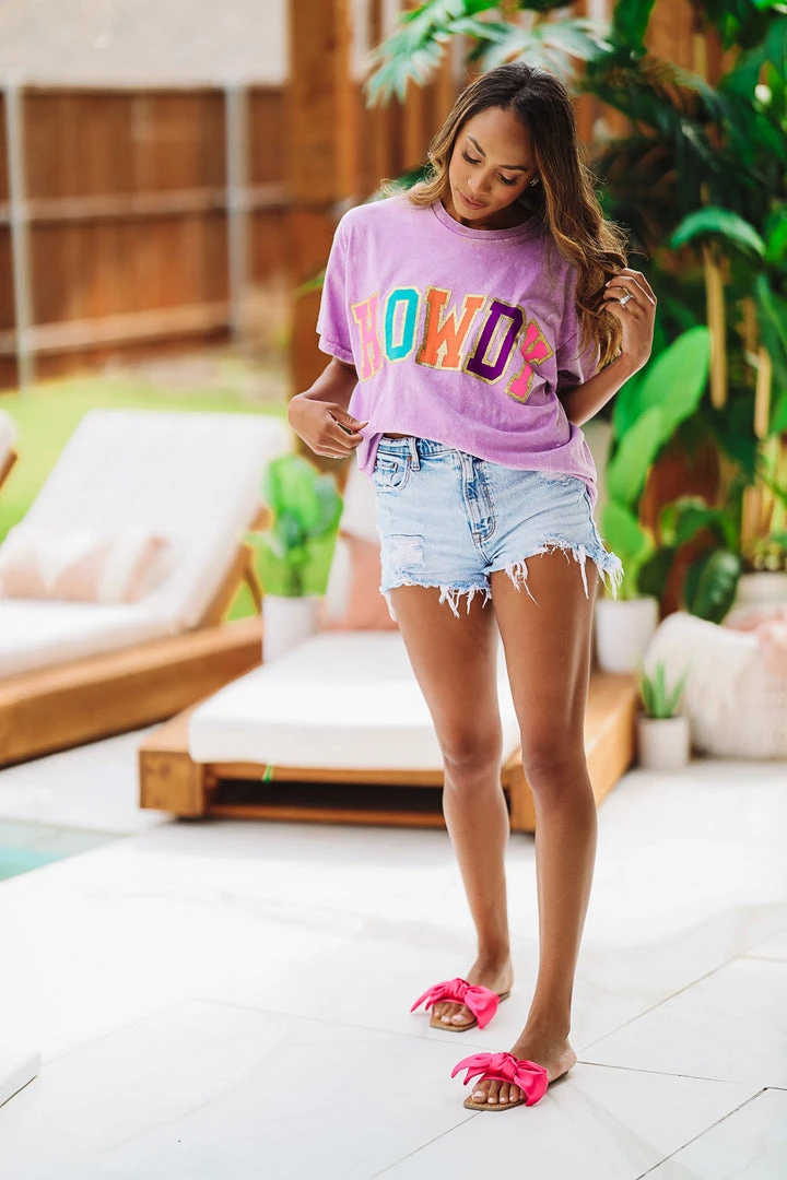 Hazel & Olive Shiny Howdy Tee - Lavender NEW ARRIVALS 5 Hazel & Olive Shiny Howdy Tee - Lavender NEW ARRIVALS