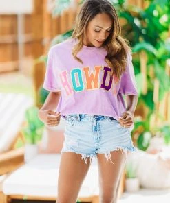 Hazel & Olive Shiny Howdy Tee - Lavender NEW ARRIVALS