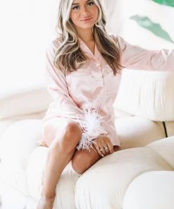 Hazel & Olive Slumber Party Pajamas Short Set - Rose Gold NEW ARRIVALS